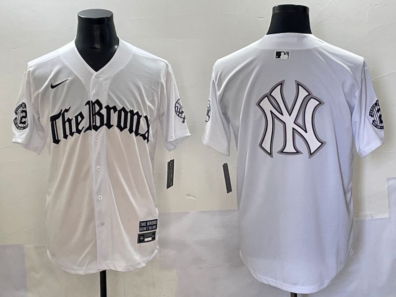 Men 2025 New York Yankees Blank White Five generations Joint Name Nike MLB Jersey style 22->new york yankees->MLB Jersey